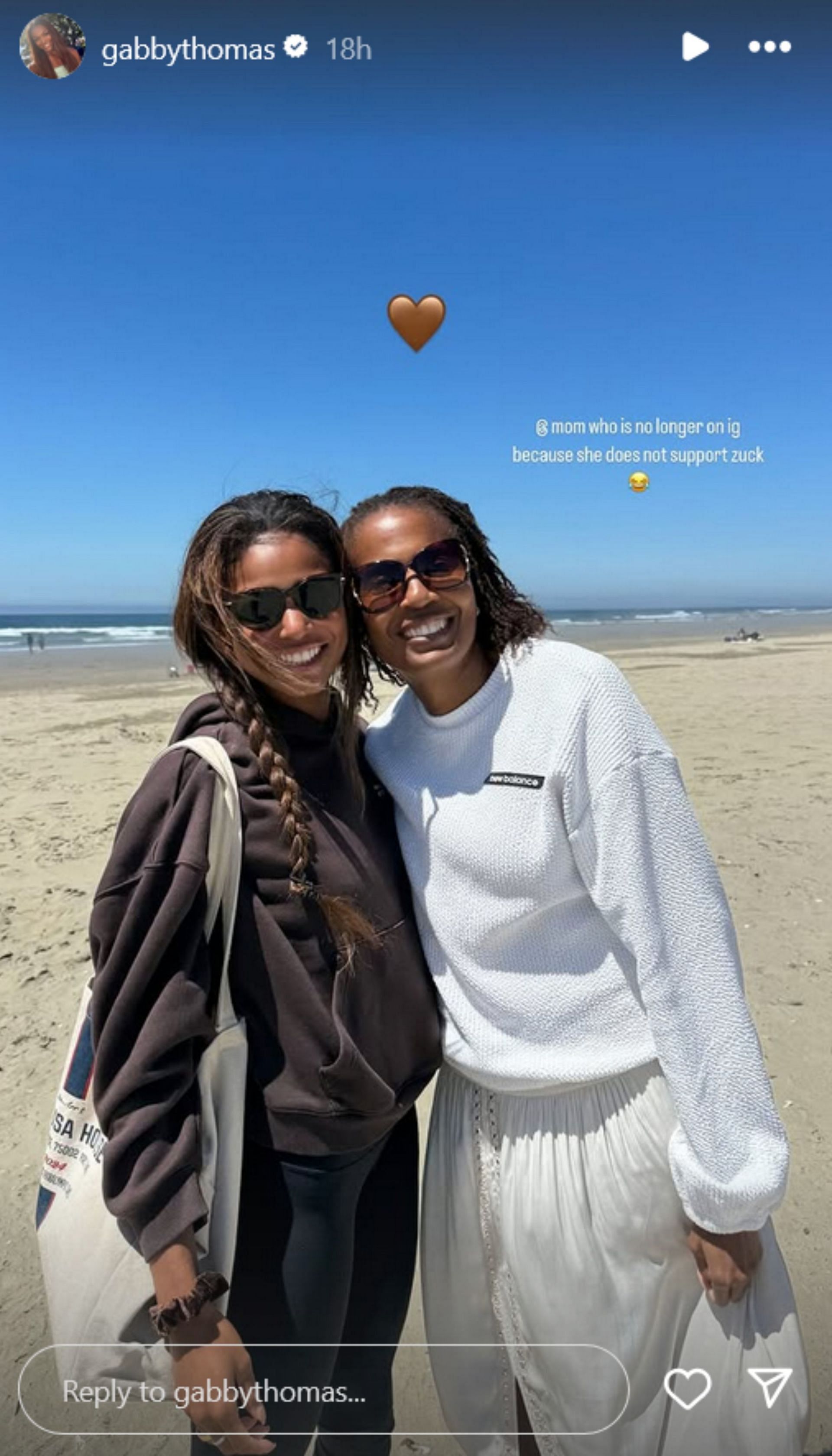Screenshot of Gabby Thomas’ Instagram story. Credits - Instagram@gabbythomas